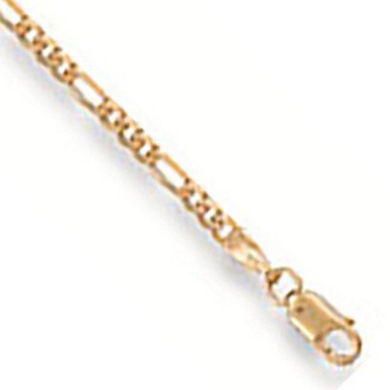 Figaro 9ct Gold Anklet, S