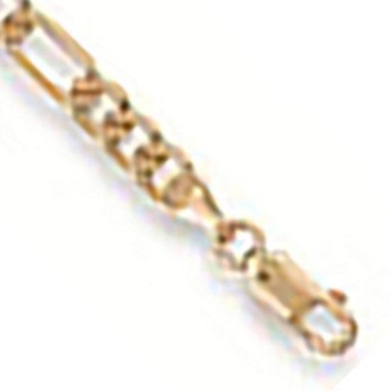 Figaro 9ct Gold Anklet, M