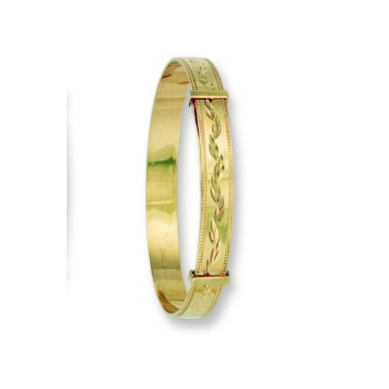 9ct Yellow Gold D/C Expandable Baby Bangle 4.3g