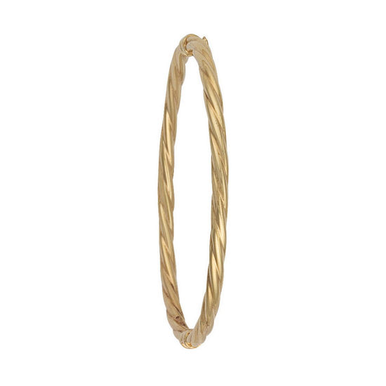 9ct Yellow Gold Twisted Hollow Bangle 4.1g