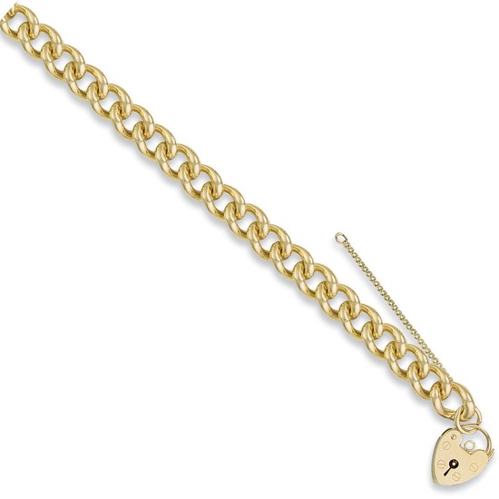 Y/G Tight Link Curb & Padlock Charm Bracelet