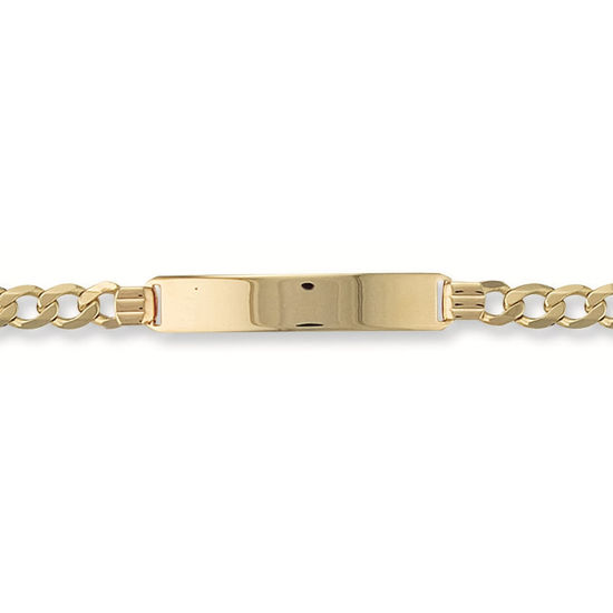Large Gold Identity Bracelet with curb chain