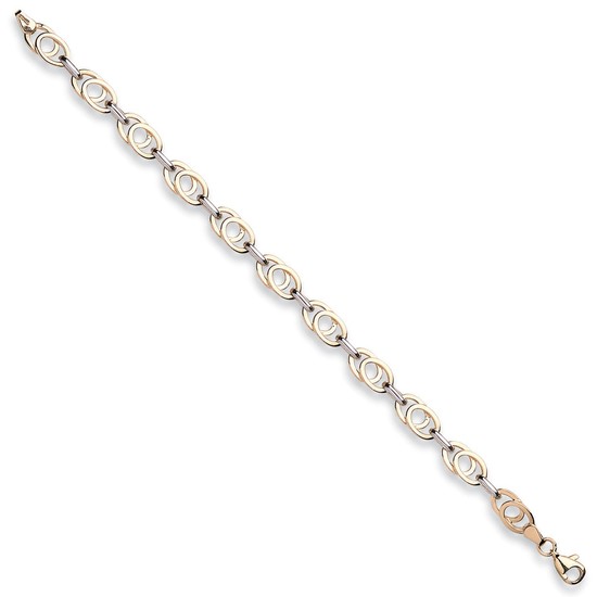 9ct 2 Colour White and Yellow Gold Fancy Bracelet