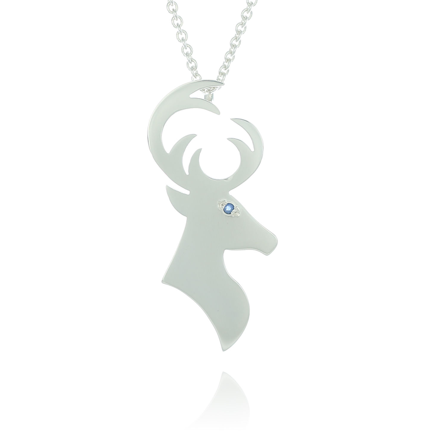 Stag Pendant Necklace, Polished