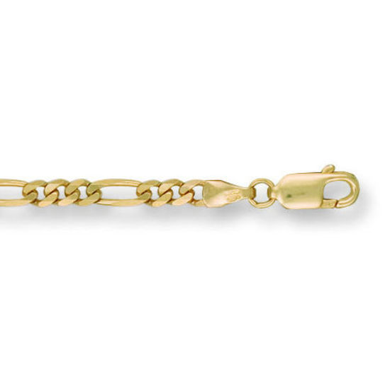9ct Figaro Gold Bracelet, S