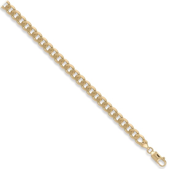 9ct Gold Gents Curb Bracelet, various lengths