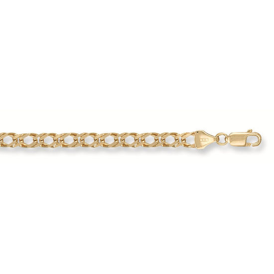 Gold Open Double Curb Bracelet, M