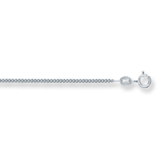 Traditional Classic Curb 9ct White Gold Chain, L