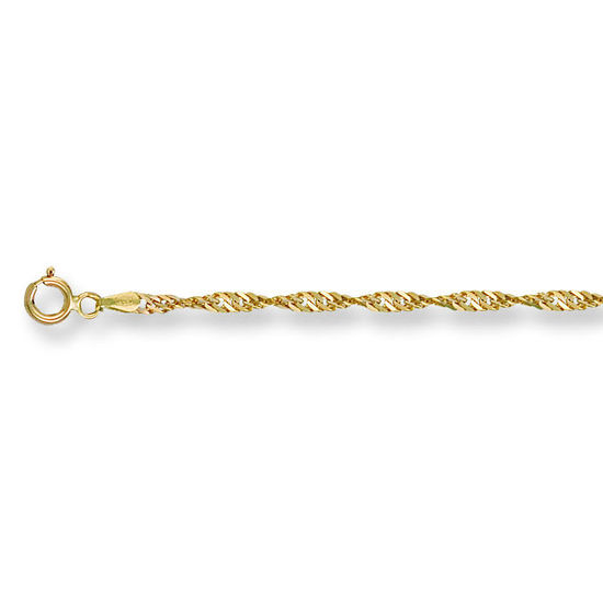 Singapore Twisted 9ct Gold Chain, M