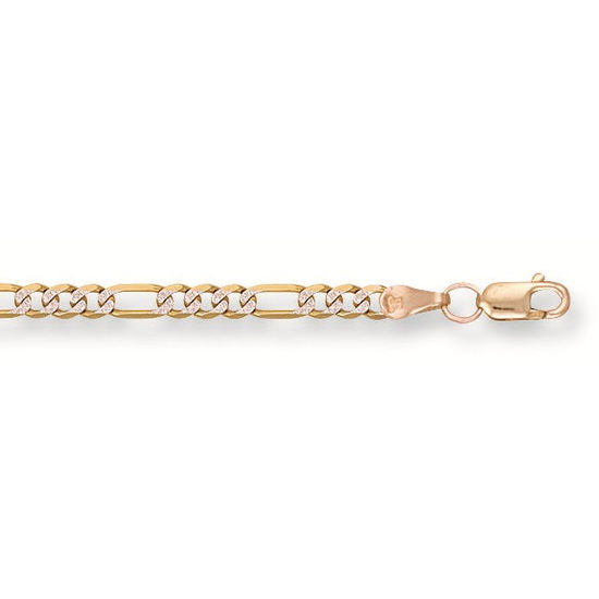 Rhodium plated Figaro Bracelet, M