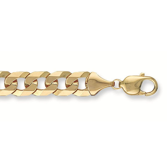 Flat Curb 9ct Gold Bracelet, L