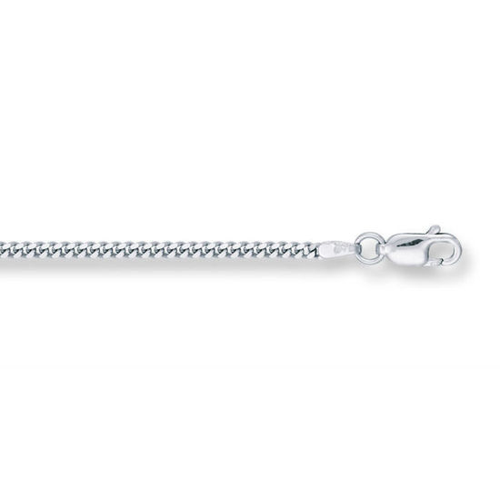 Traditional Classic Curb 9ct White Gold Chain, XL