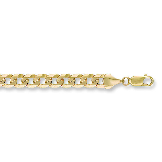 Flat Curb 9ct Gold Bracelet, S