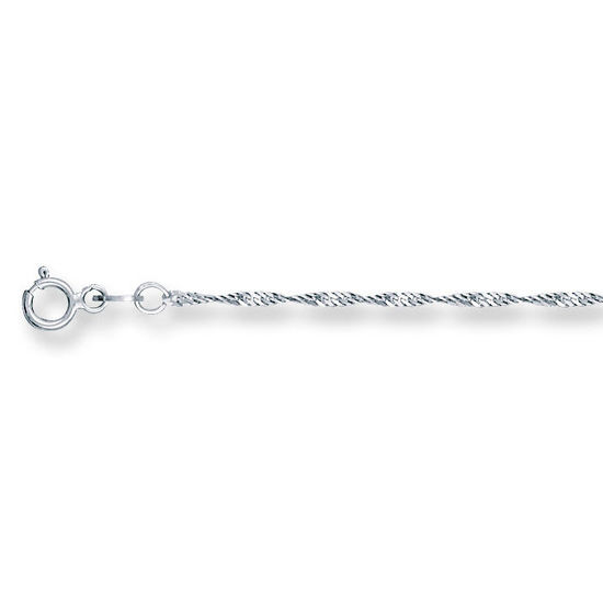 Singapore Twisted 9ct White Gold Chain
