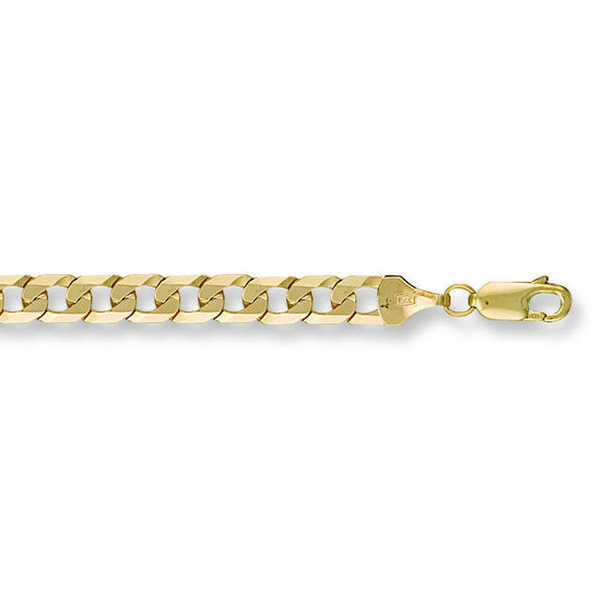 Flat Curb 9ct Gold Bracelet, S