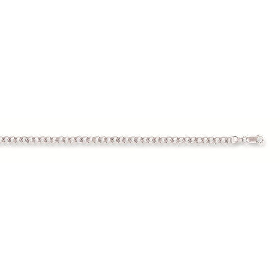 9ct White Gold Curb Bracelet, S