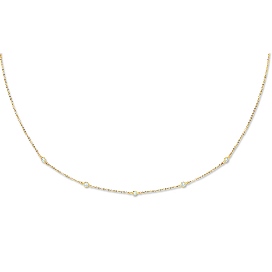 9ct Yellow Gold "Diamond by the Yard" Necklace with CZ 