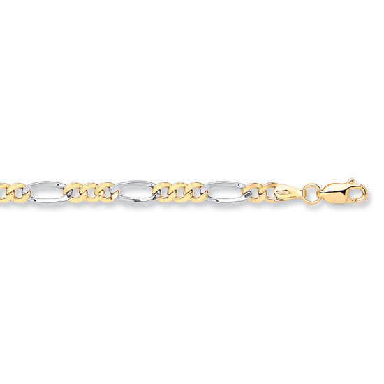 Bi-colour Gold Figaro Bracelet