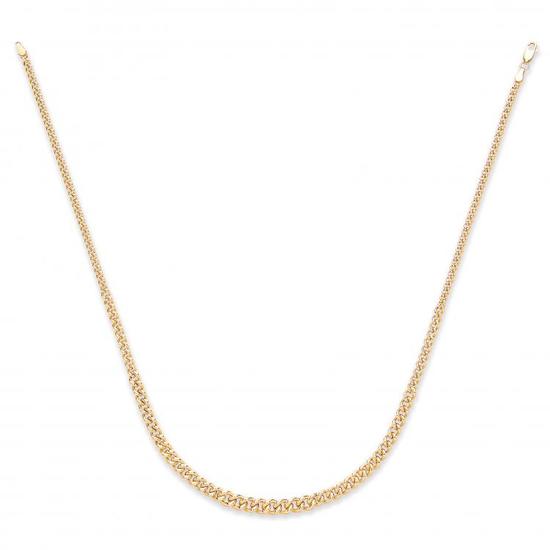 9ct Yellow Gold Graduated Hollow Curb Necklace