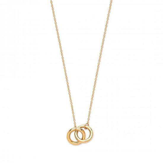 9ct Yellow Gold Interlinked Hollow Rings 17"/16" Necklace