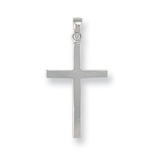 Cross Pendant, 9ct White Solid Gold