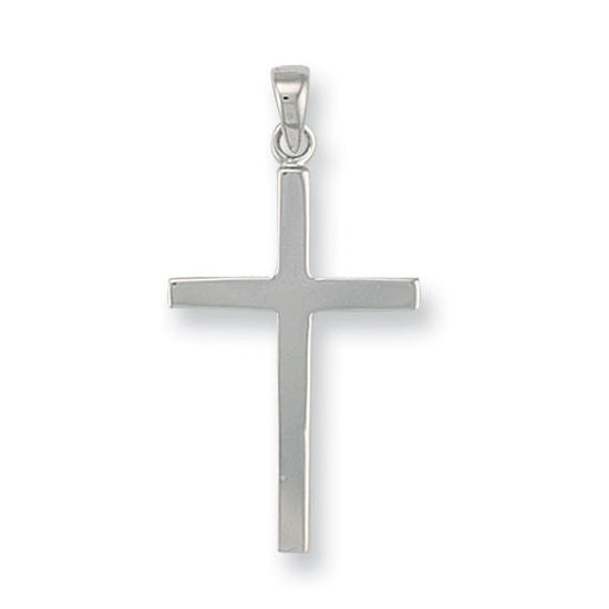 Cross Pendant, 9ct White Solid Gold
