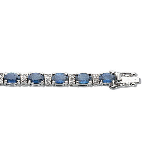 18ct White Gold Bracelet with 0.30ct diamonds and 5.75ct sapphires