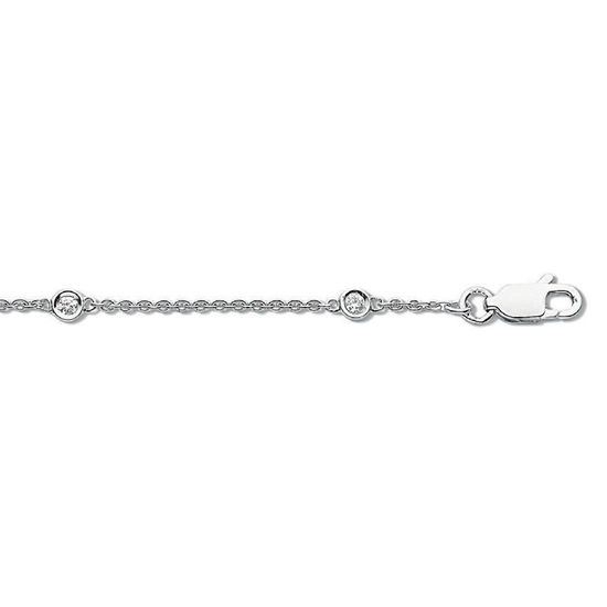 18ct White Gold Bracelet with 0.20ct diamonds, rubover setting