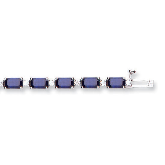 18ct White Gold Bracelet with 0.54ct diamonds and 8.30ct sapphires