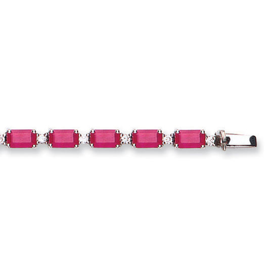 18ct White Gold Bracelet with 0.50ct diamonds and 9.06ct rubies