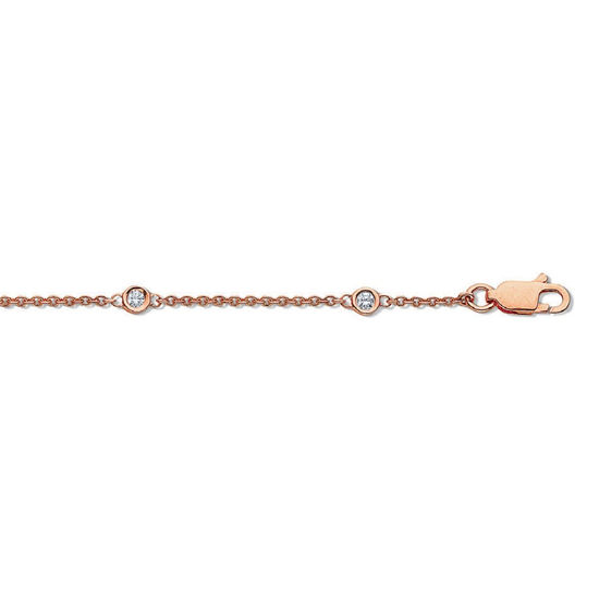 18ct rose gold Bracelet with 0.20ct diamonds, rubover setting