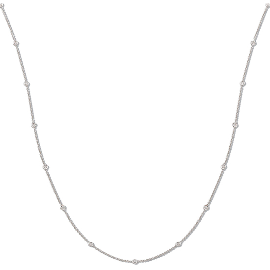 18ct White Gold 1.00ct Rubover Diamond Chain Necklace (36"/91cm)