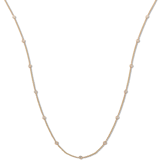 18ct Yellow Gold 1.00ct Rubover Diamond Chain Necklace (36"/91cm)