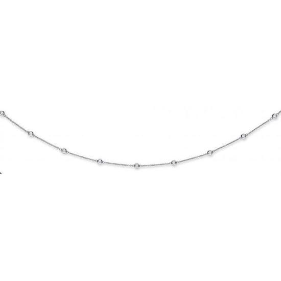 18ct White Gold 2.00ct Rubover Diamond Chain Necklace (36"/91cm)