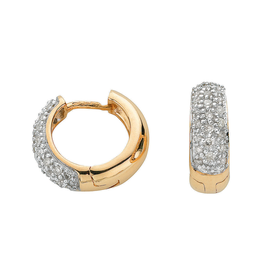 Diamond Earrings, 9ct yellow gold with 0.42ct diamonds