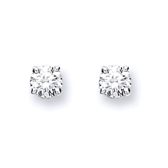 Diamond Stud earrings, 9ct White Gold, 0.15ct diamonds
