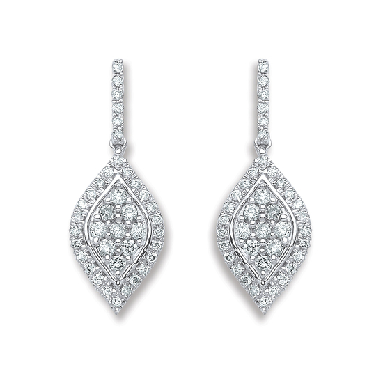 18ct White Gold 0.50ct Diamond Drop Earrings