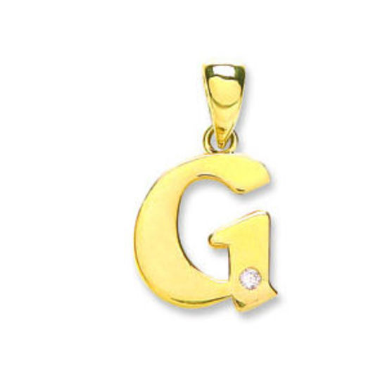 Letter 'G' 9ct Yellow Gold Initial with 0.01ct diamond