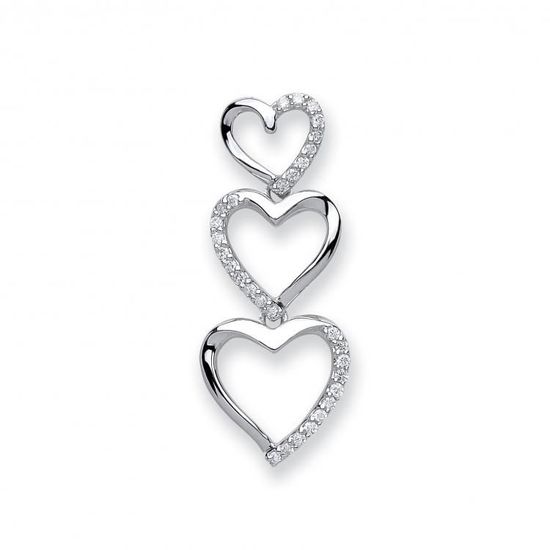 9ct White Gold 0.15ct Diamond Heart Pendant