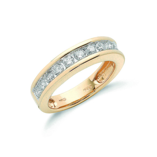 1.00ct TW Diamonds in Band, 18ct Gold Ring, G/H-SI, Size L