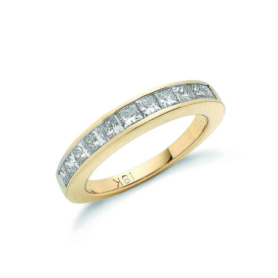 1.00ct TW Princess Cut Diamond Ring, 18ct Gold, G/H-VS