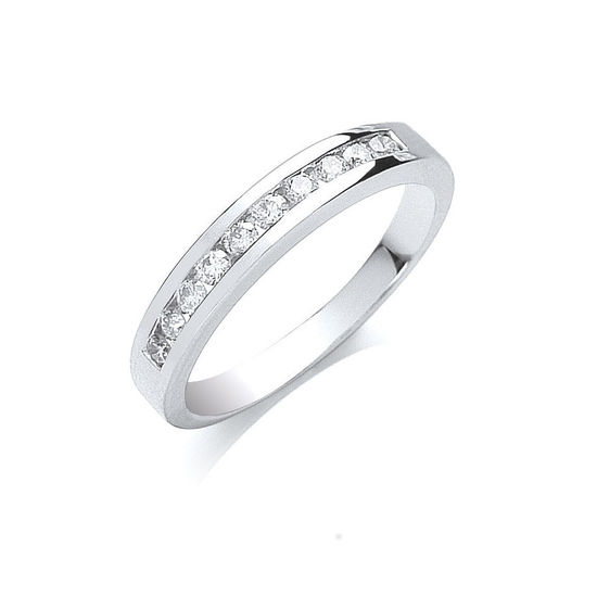 0.25ct TW Diamonds, recessed mounted, Platinum Ring, G/H-VS, Size L