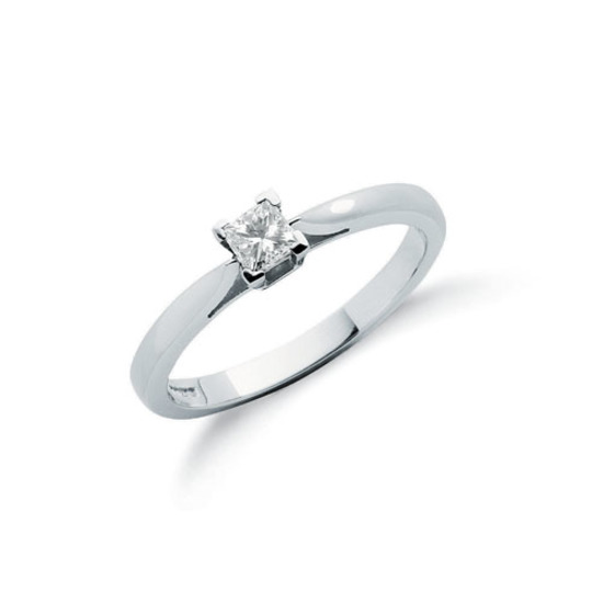 0.25ct Princess Cut Diamond 18ct White Gold Ring, G/H-SI