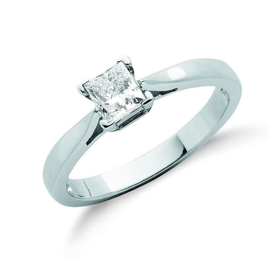 0.50ct Princess Cut Diamond 18ct White Gold Ring, G/H-SI