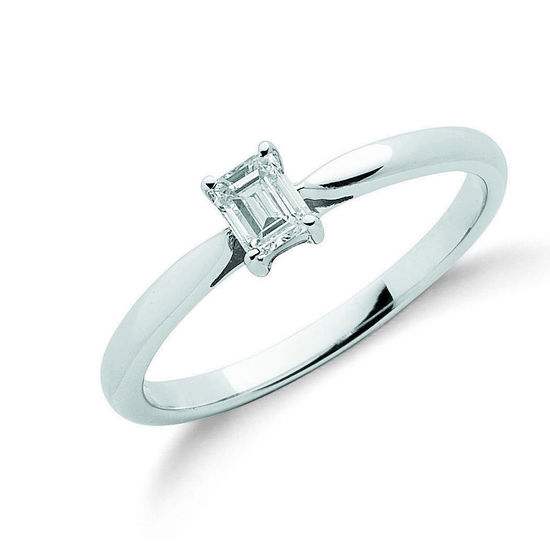 0.25ct Emerald Cut Diamond 18ct White Gold Ring, G/H-VS