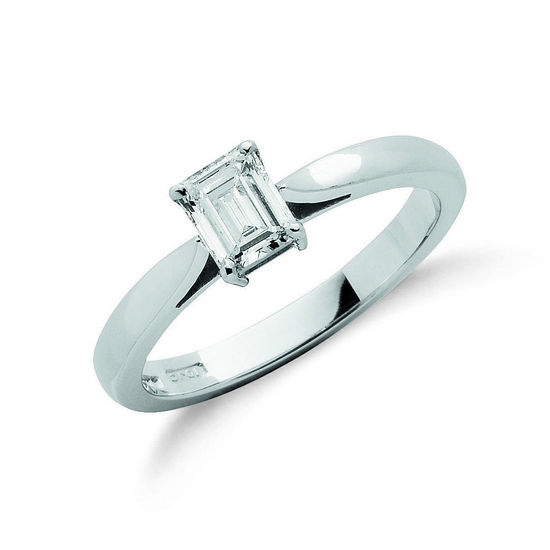 0.50ct Emerald Cut Diamond 18ct White Gold Ring, G/H-VS