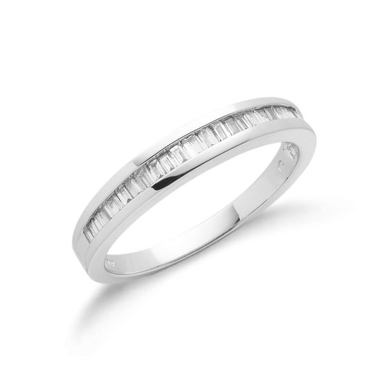 0.25ct TW Baguette Cut Diamonds in Band 18ct White Gold Ring, G/H-SI
