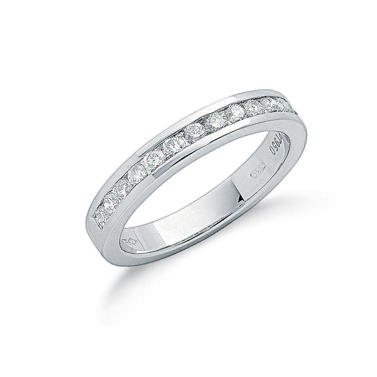 0.50ct TW Diamonds, recessed mounted, Platinum Ring, G/H-VS, Size K
