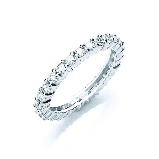 Full Eternity Platinum Ring 1.00ct TW Diamonds, G/H-VS, Size L