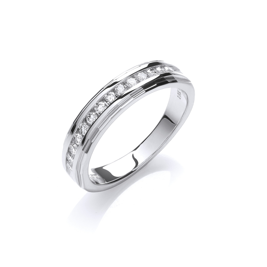 0.25ct TW Diamonds in Band, 18ct White Gold Ring, G/H-SI2